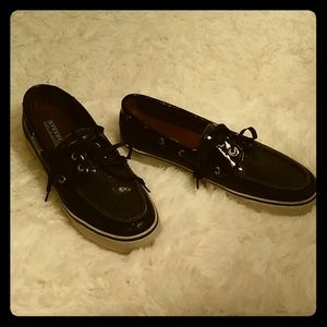 Sperry Top Sider Black Sequin Boat Shoe 9M